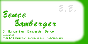 bence bamberger business card